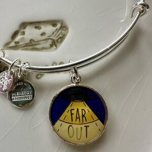 Alex and Ani Silver tone "Far Out' Charm Bracelet